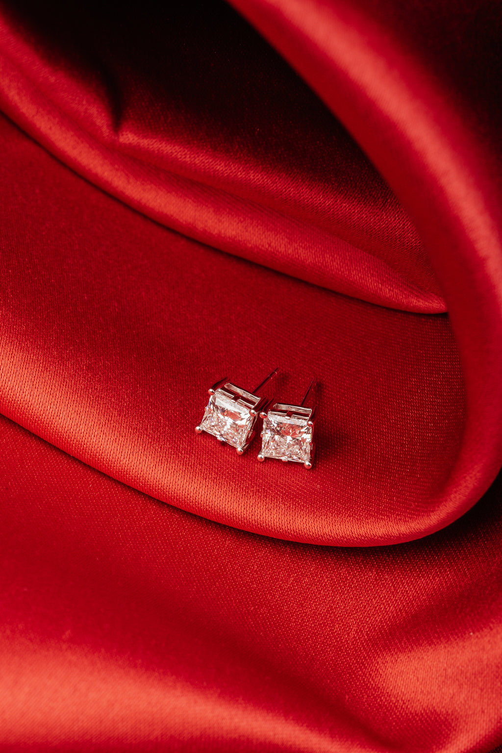 Lab-Grown Diamond Princess Cut Stud Earrings
