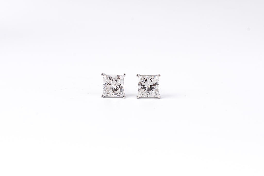 Lab-Grown Diamond Princess Cut Stud Earrings
