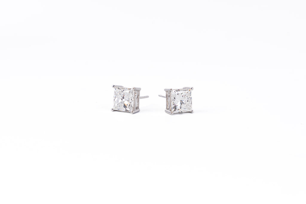 Lab-Grown Diamond Princess Cut Stud Earrings