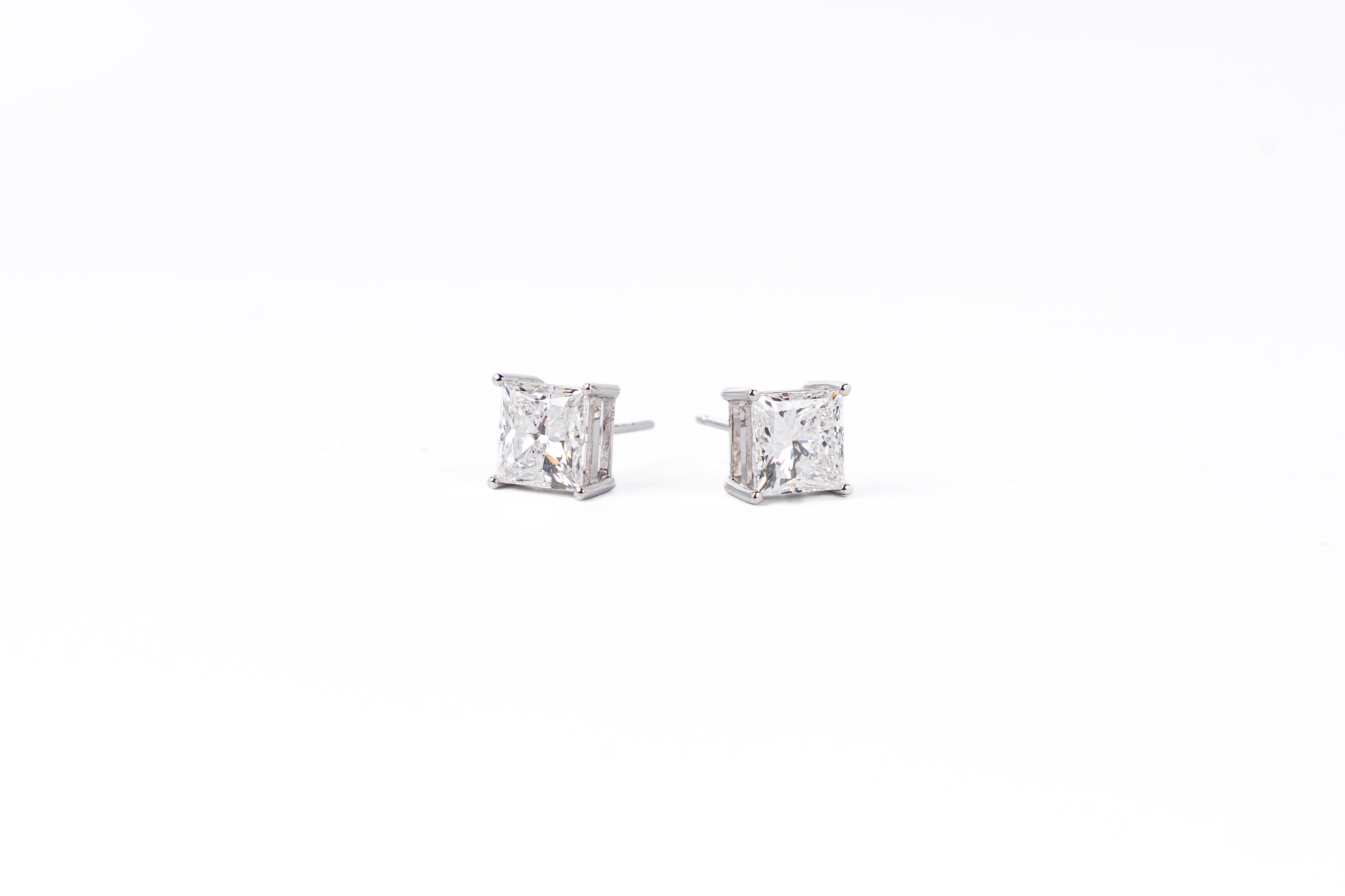 Lab-Grown Diamond Princess Cut Stud Earrings