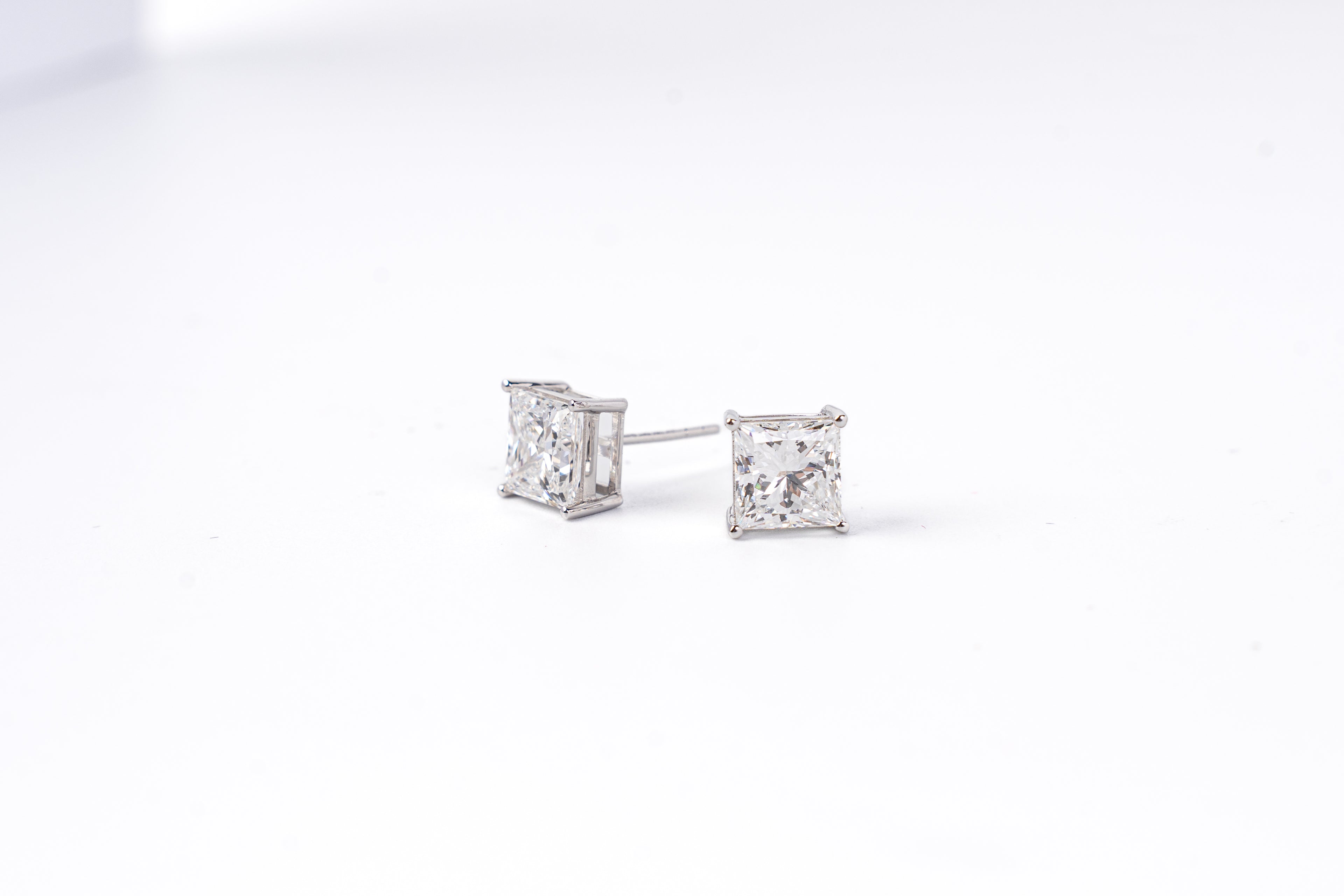 Lab-Grown Diamond Princess Cut Stud Earrings