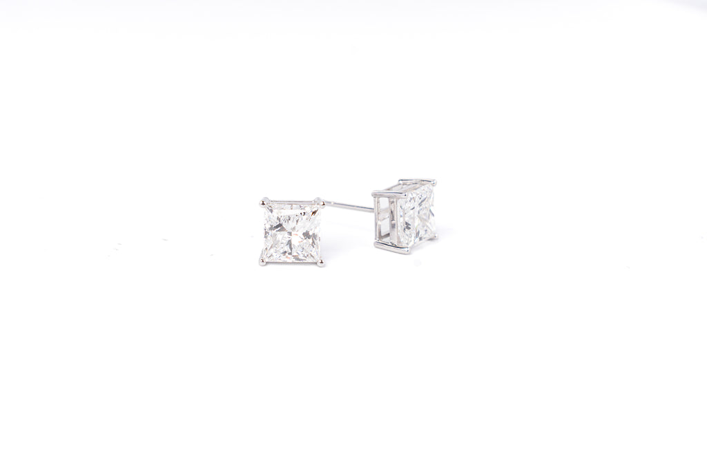 Lab-Grown Diamond Princess Cut Stud Earrings