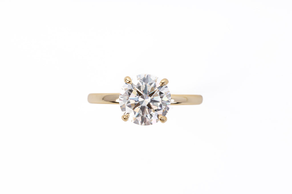 Moissanite Solitaire Ring Gold Vermeil
