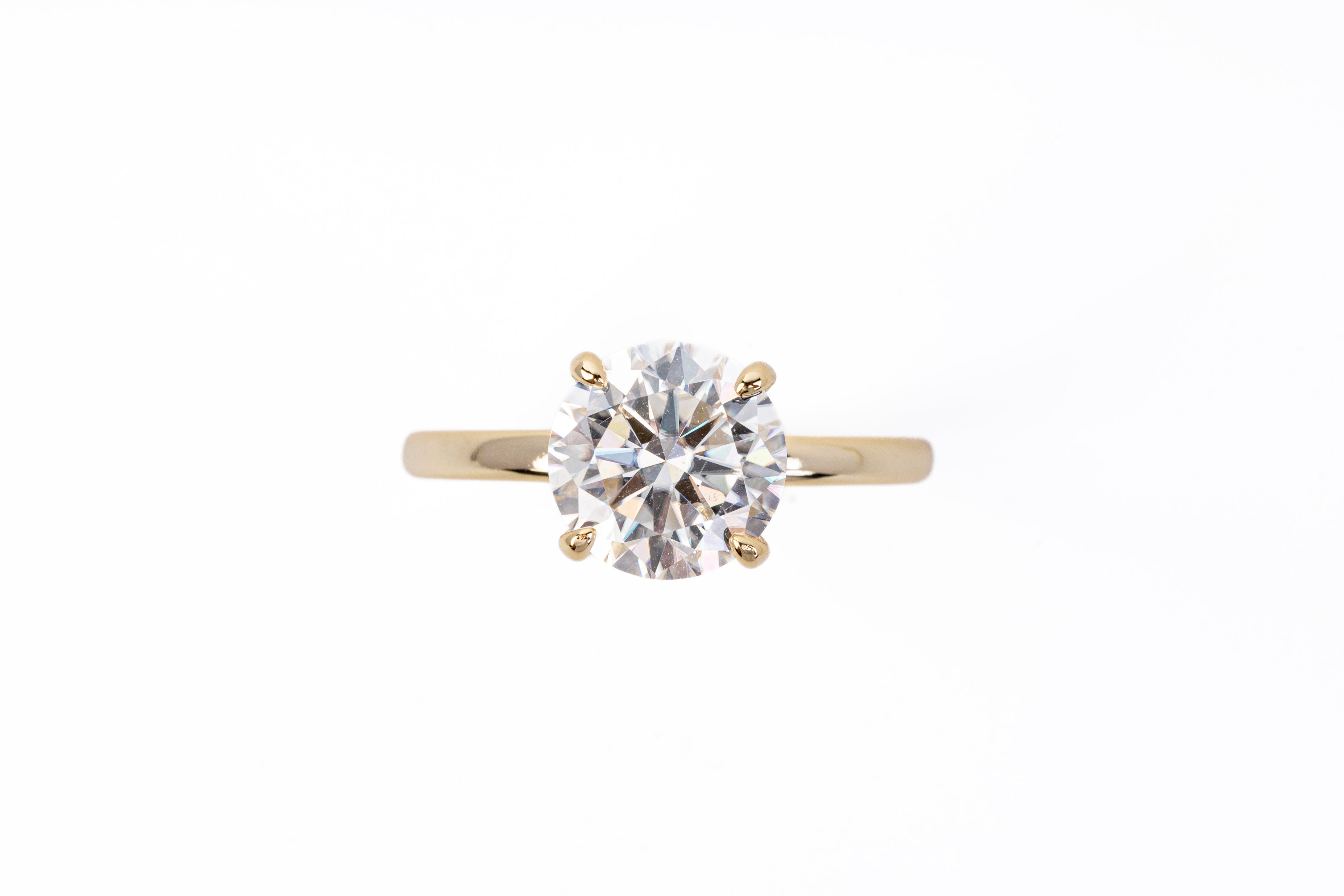 Moissanite Solitaire Ring Gold Vermeil