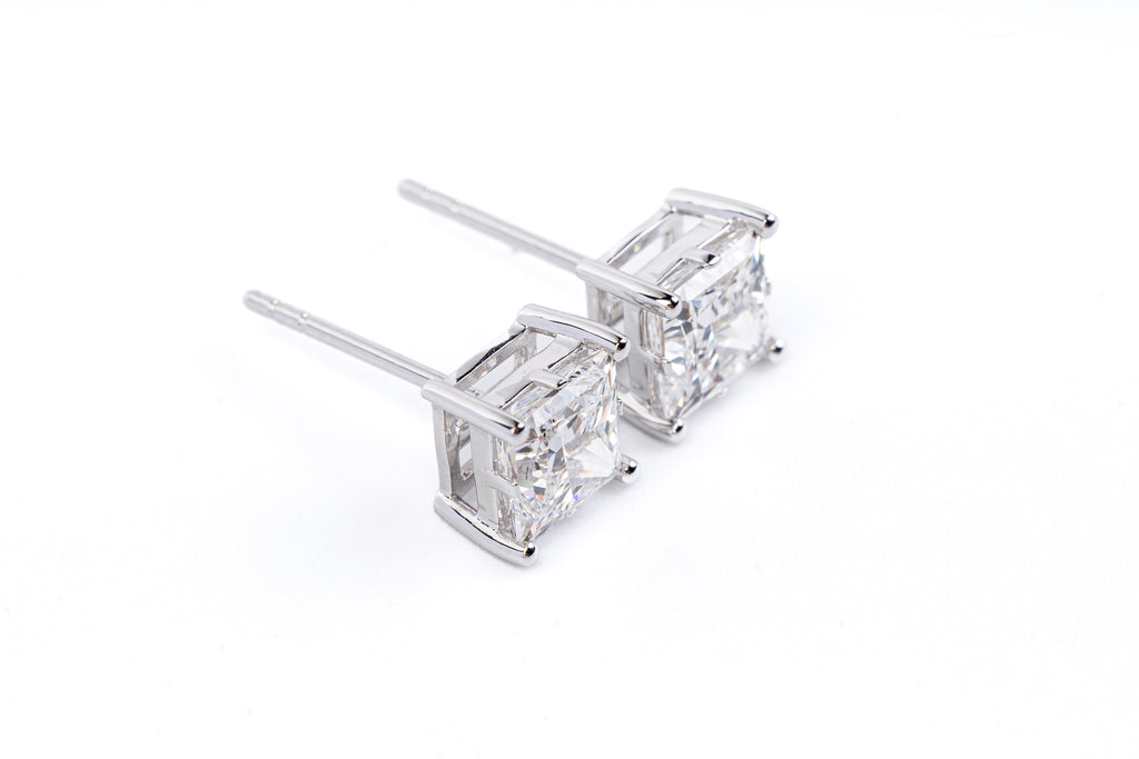 Lab-Grown Diamond Princess Cut Stud Earrings