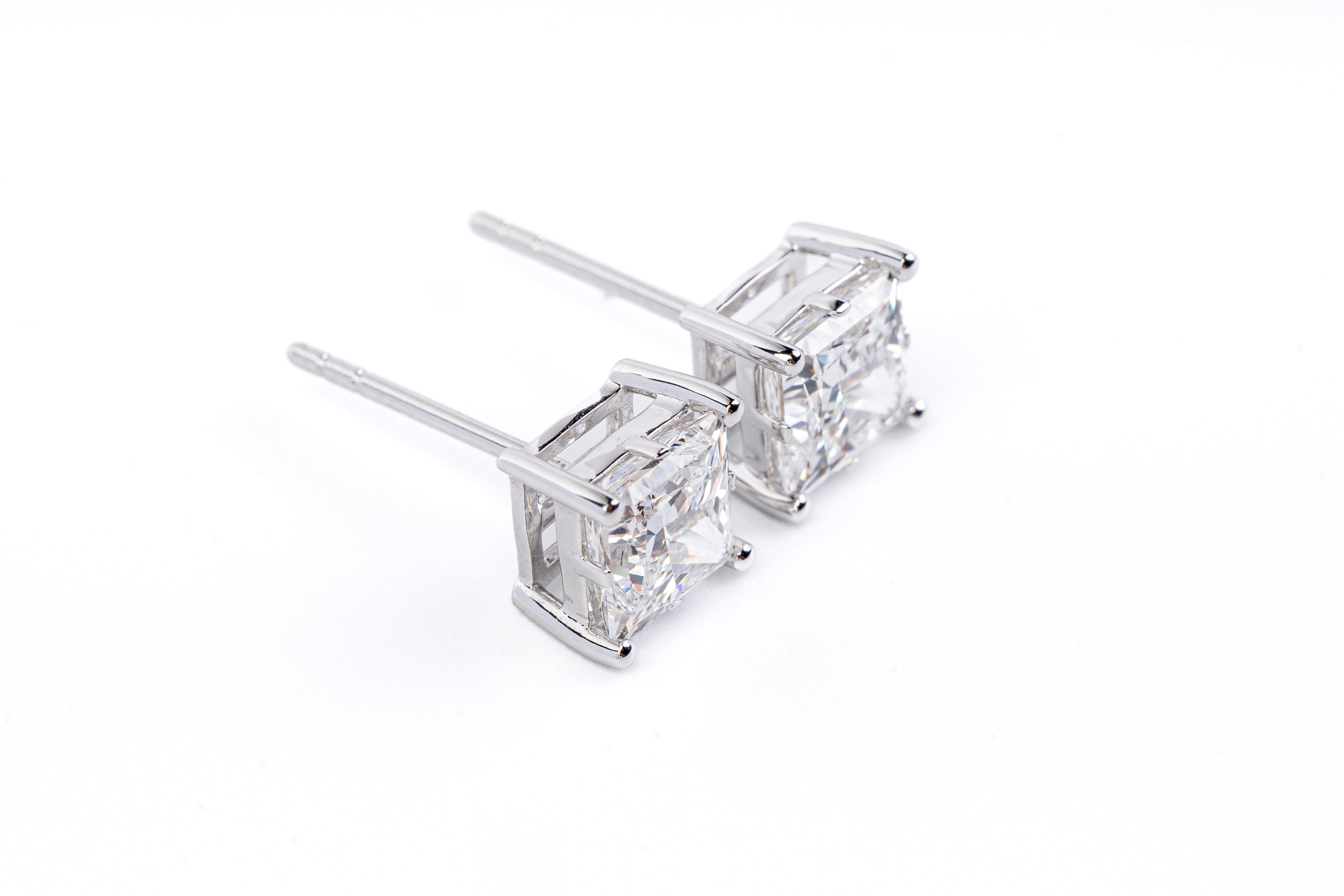 Lab-Grown Diamond Princess Cut Stud Earrings