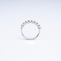 Moissanite Half Eternity Ring Platinum Vermeil